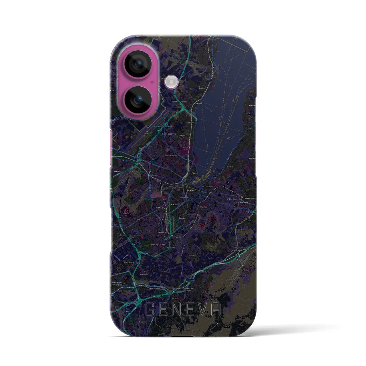 【ジュネーヴ(スイス)】地図柄iPhoneケース(バックカバータイプ)