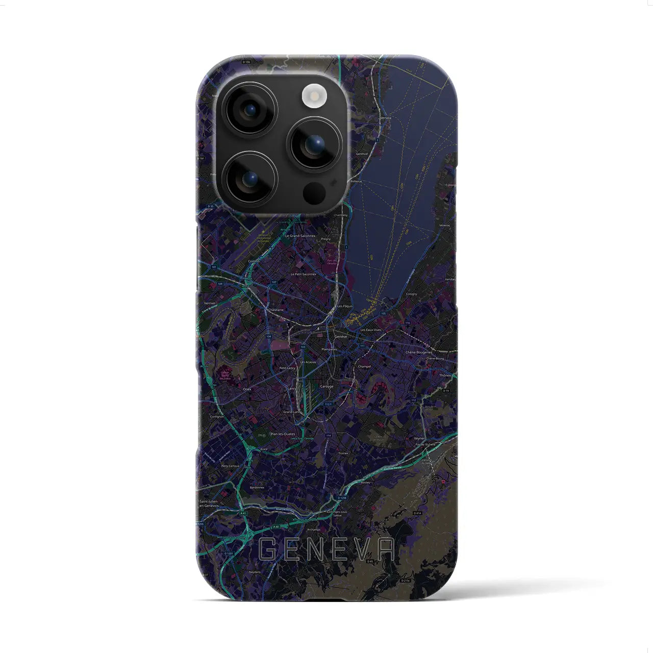 【ジュネーヴ(スイス)】地図柄iPhoneケース(バックカバータイプ)