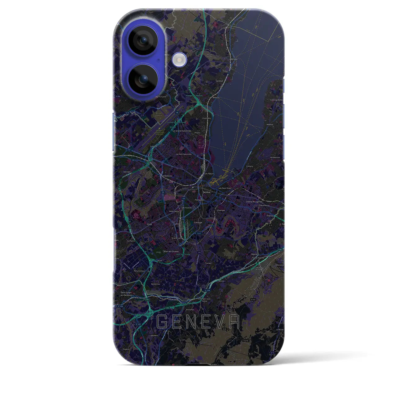 【ジュネーヴ(スイス)】地図柄iPhoneケース(バックカバータイプ)