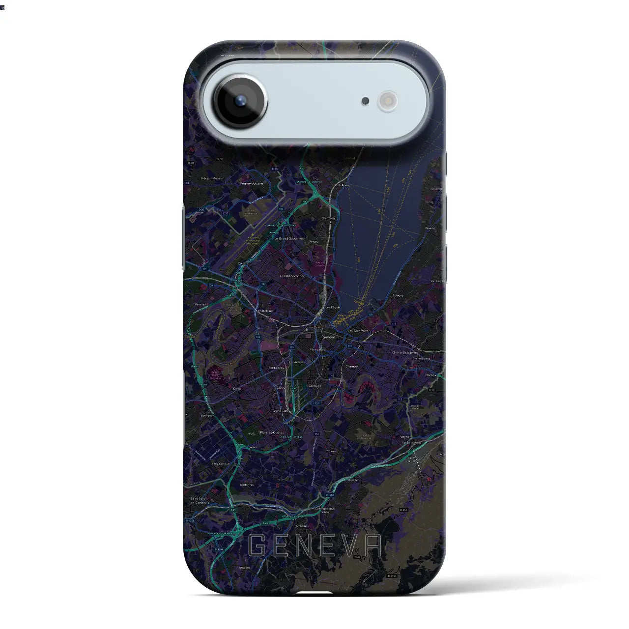 【ジュネーヴ(スイス)】地図柄iPhoneケース(バックカバータイプ)