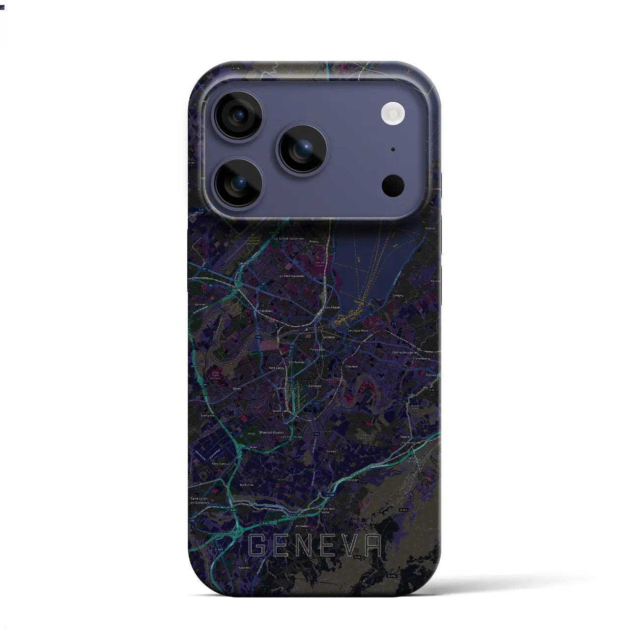 【ジュネーヴ(スイス)】地図柄iPhoneケース(バックカバータイプ)