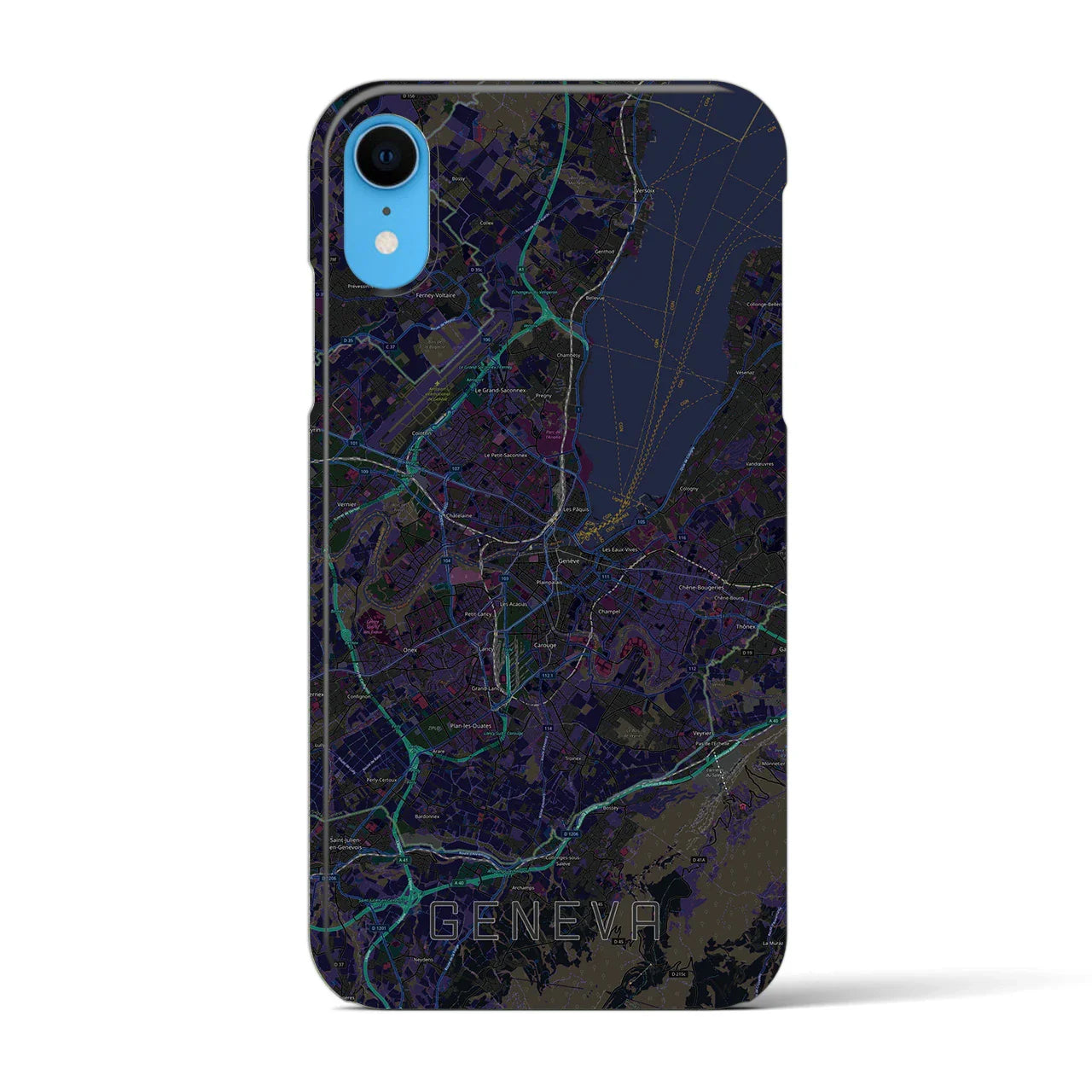 【ジュネーヴ(スイス)】地図柄iPhoneケース(バックカバータイプ)