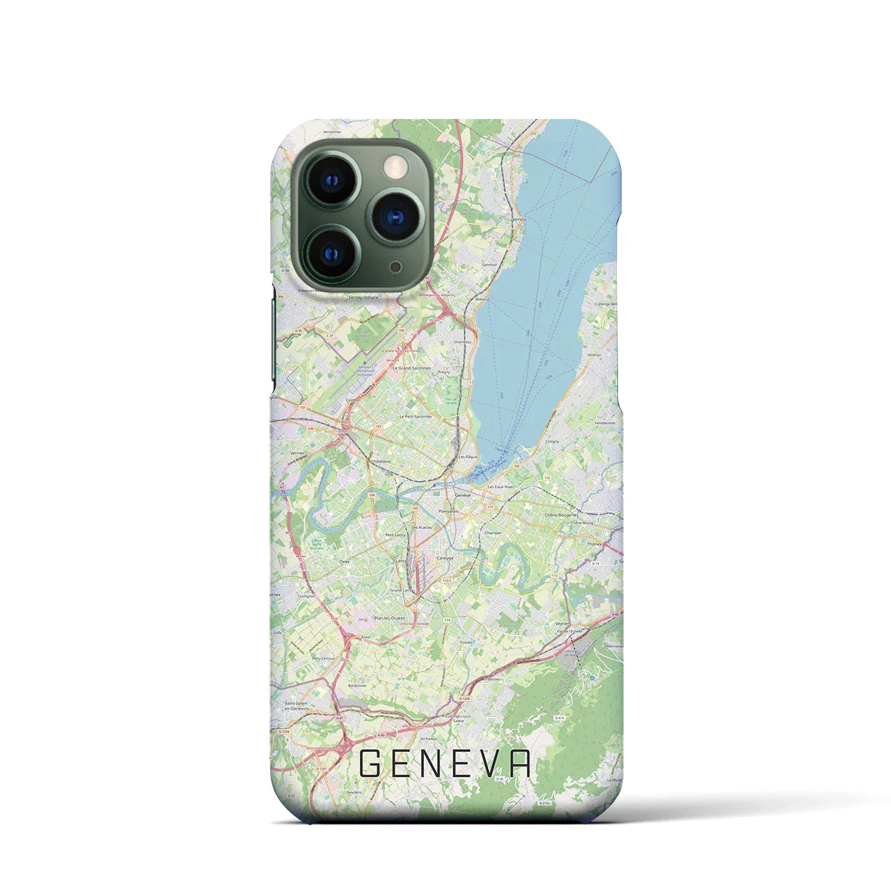 【ジュネーヴ(スイス)】地図柄iPhoneケース(バックカバータイプ)