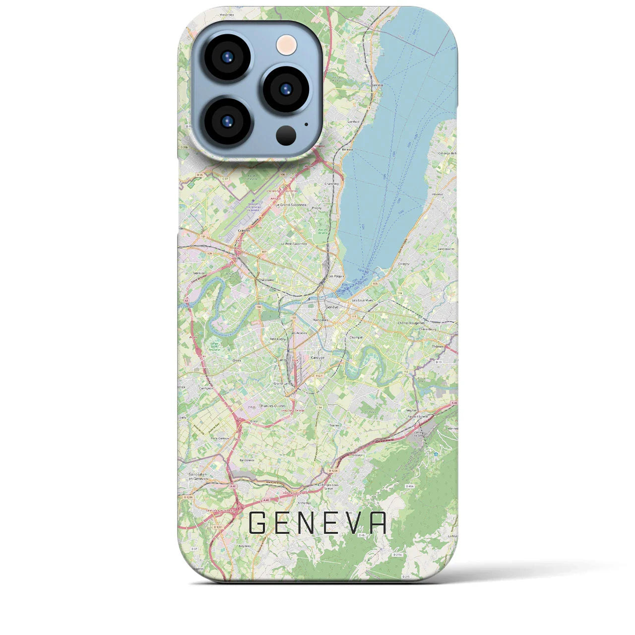 【ジュネーヴ(スイス)】地図柄iPhoneケース(バックカバータイプ)