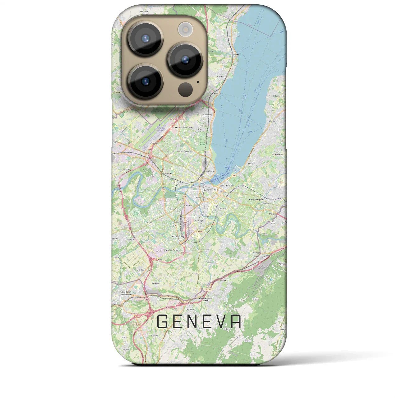 【ジュネーヴ(スイス)】地図柄iPhoneケース(バックカバータイプ)