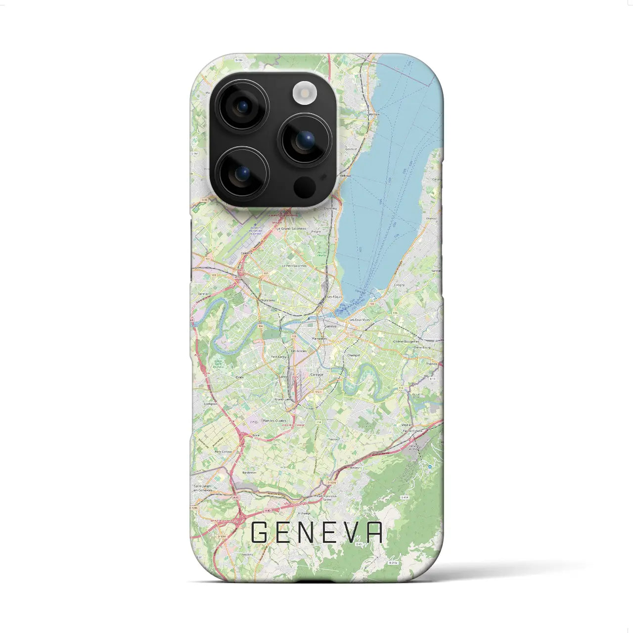 【ジュネーヴ(スイス)】地図柄iPhoneケース(バックカバータイプ)