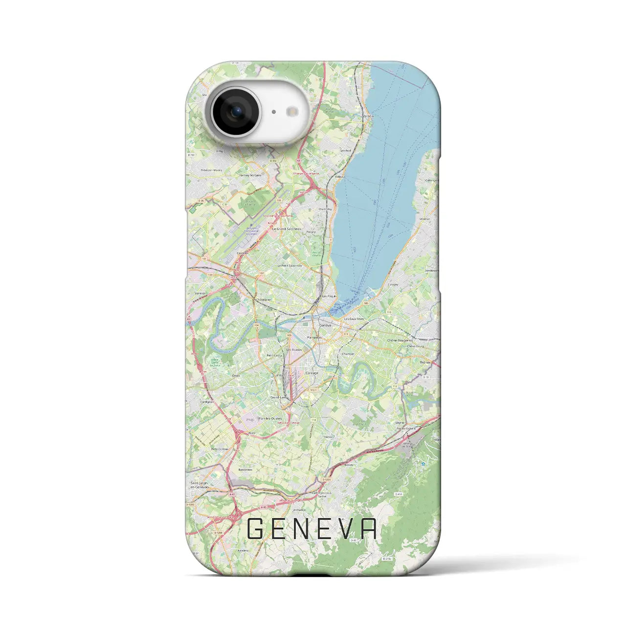 【ジュネーヴ(スイス)】地図柄iPhoneケース(バックカバータイプ)