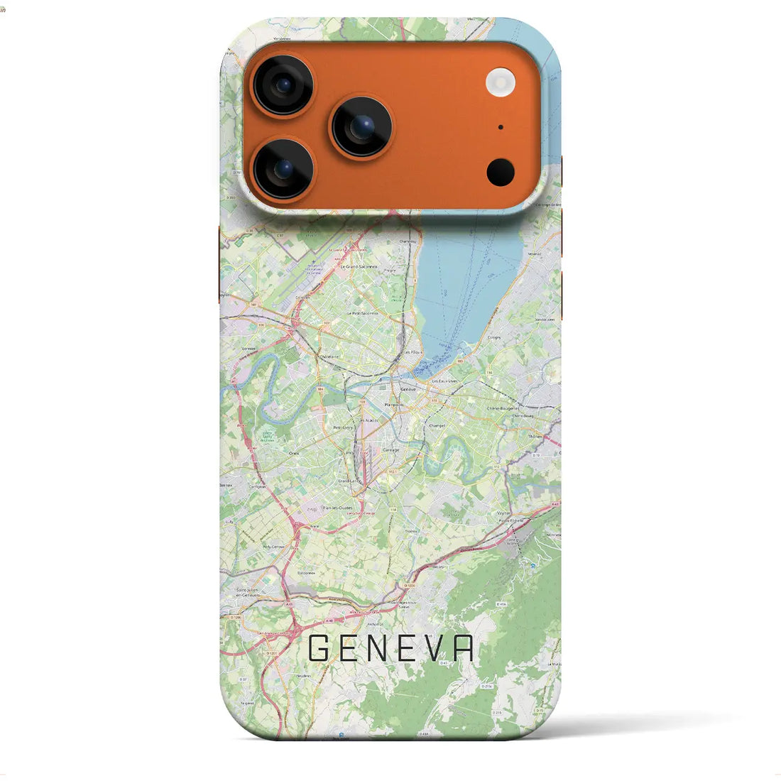 【ジュネーヴ(スイス)】地図柄iPhoneケース(バックカバータイプ)ナチュラル・iPhone 17 Pro Max 用