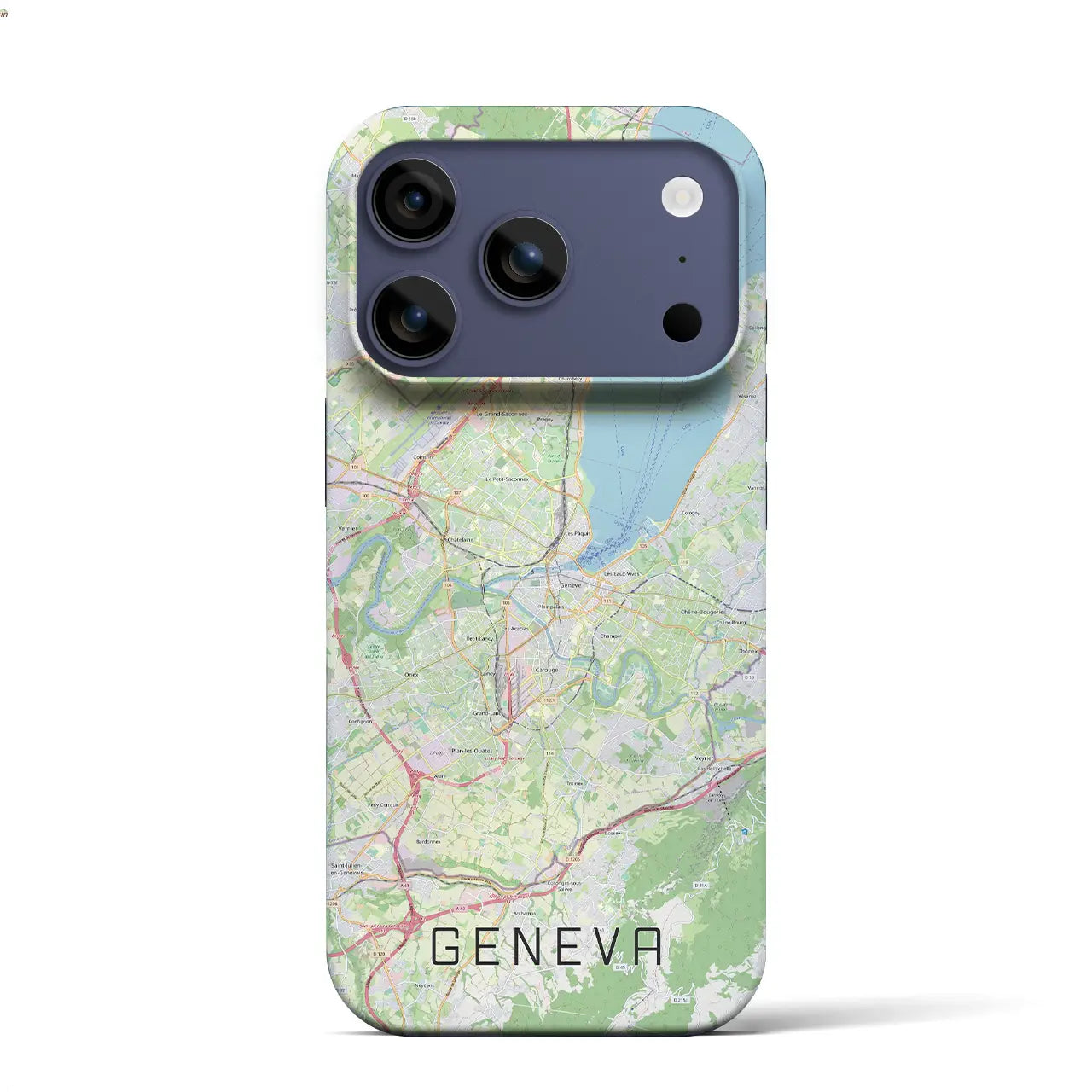 【ジュネーヴ(スイス)】地図柄iPhoneケース(バックカバータイプ)