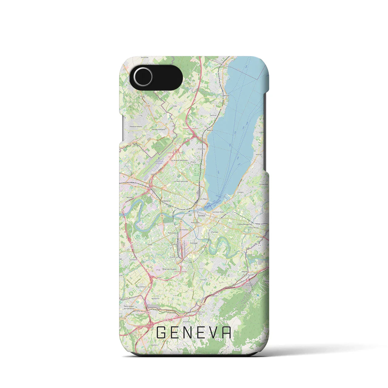 【ジュネーヴ(スイス)】地図柄iPhoneケース(バックカバータイプ)