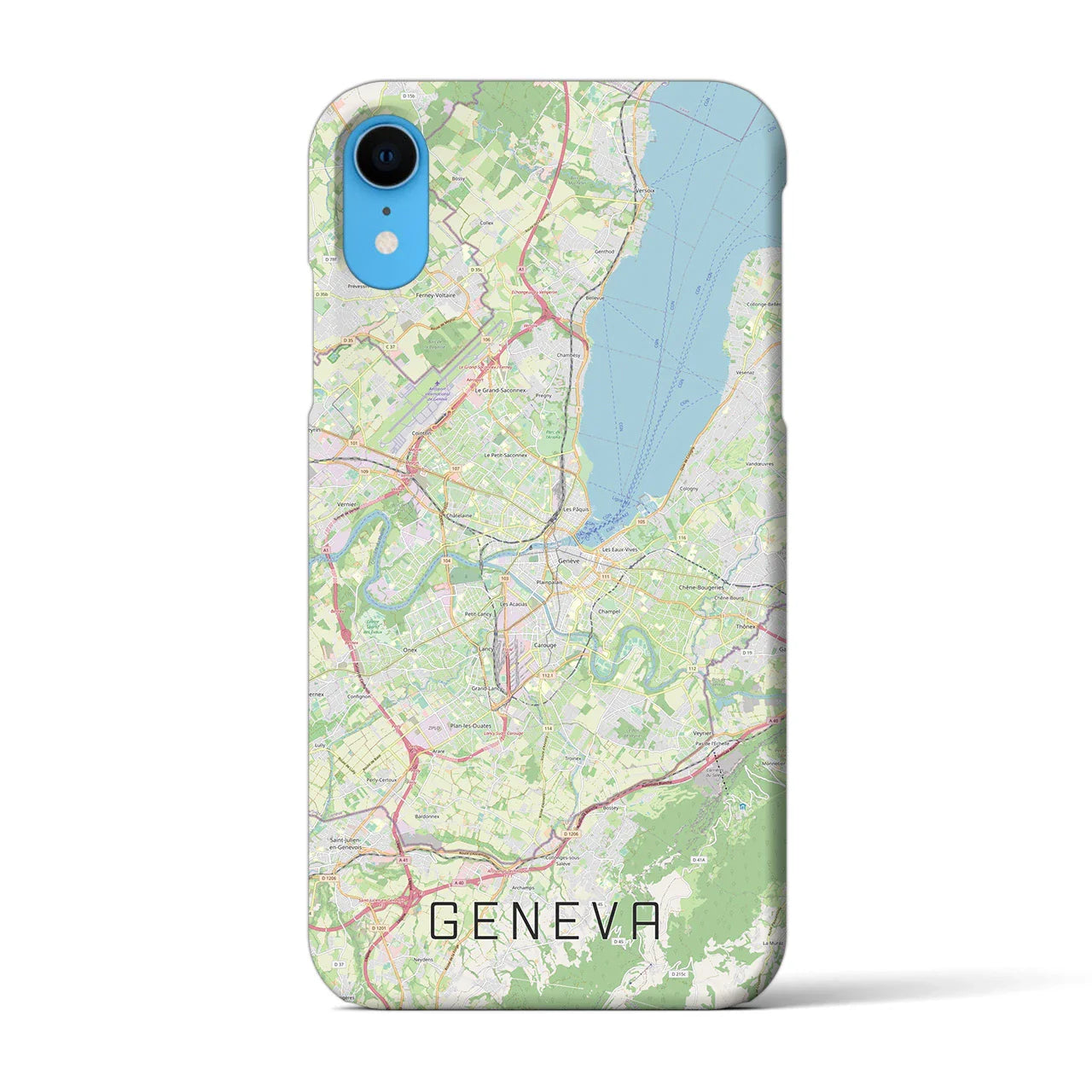 【ジュネーヴ(スイス)】地図柄iPhoneケース(バックカバータイプ)