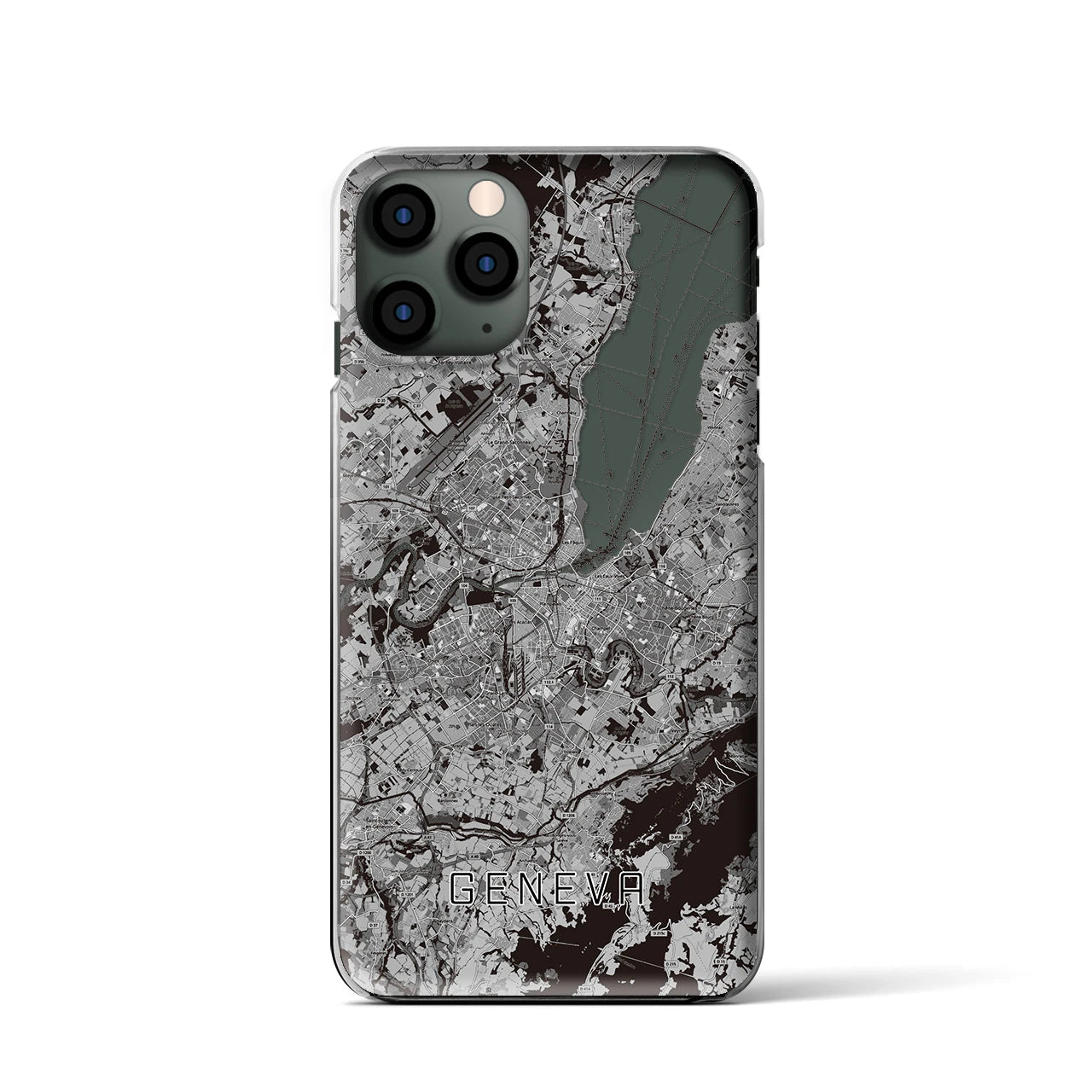 【ジュネーヴ(スイス)】地図柄iPhoneケース(クリアタイプ)