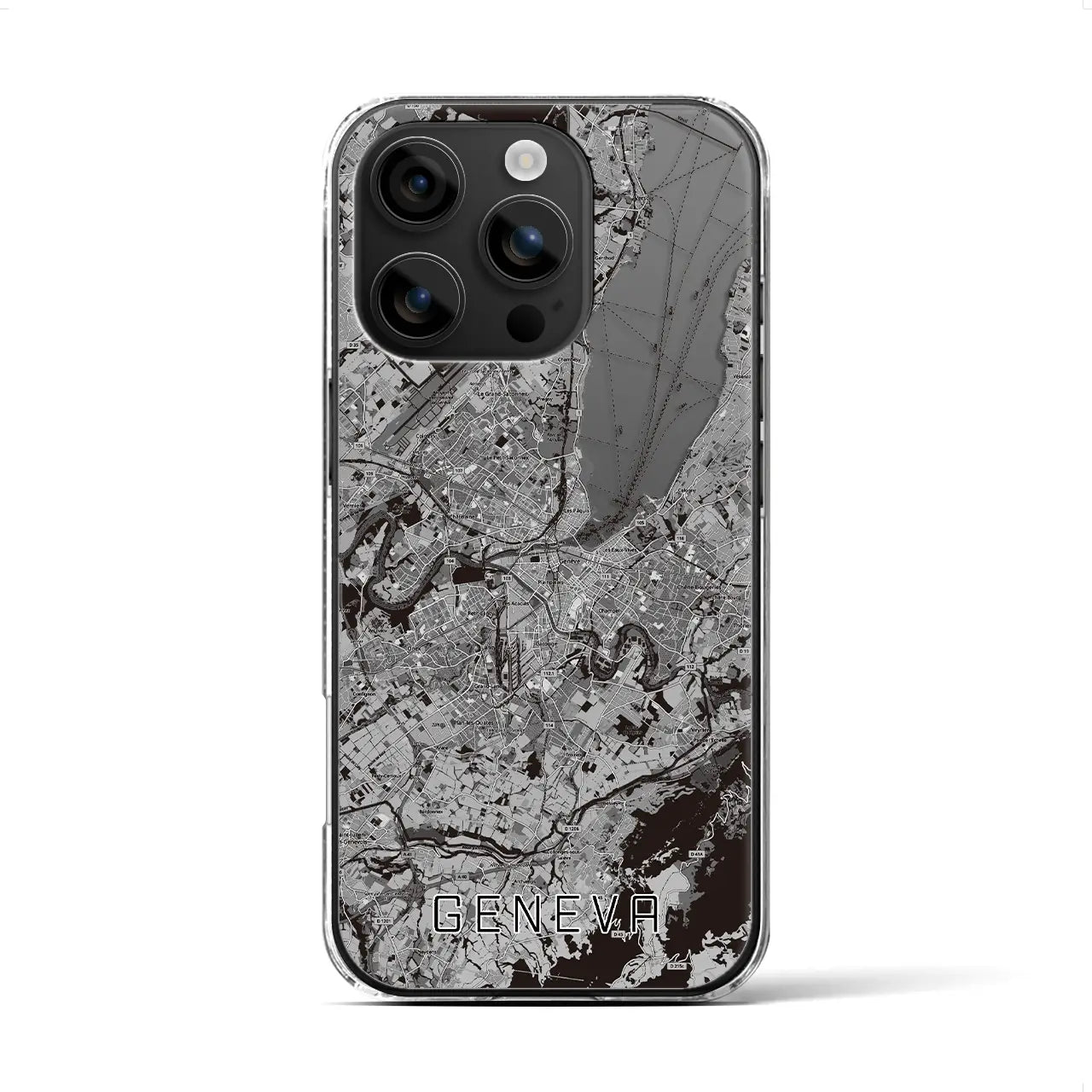 【ジュネーヴ(スイス)】地図柄iPhoneケース(クリアタイプ)