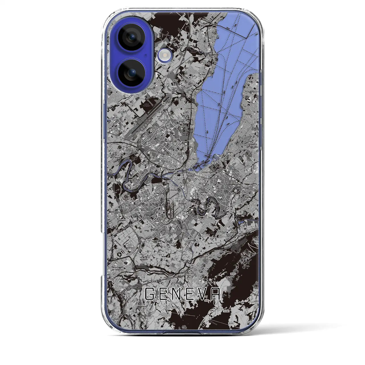 【ジュネーヴ(スイス)】地図柄iPhoneケース(クリアタイプ)