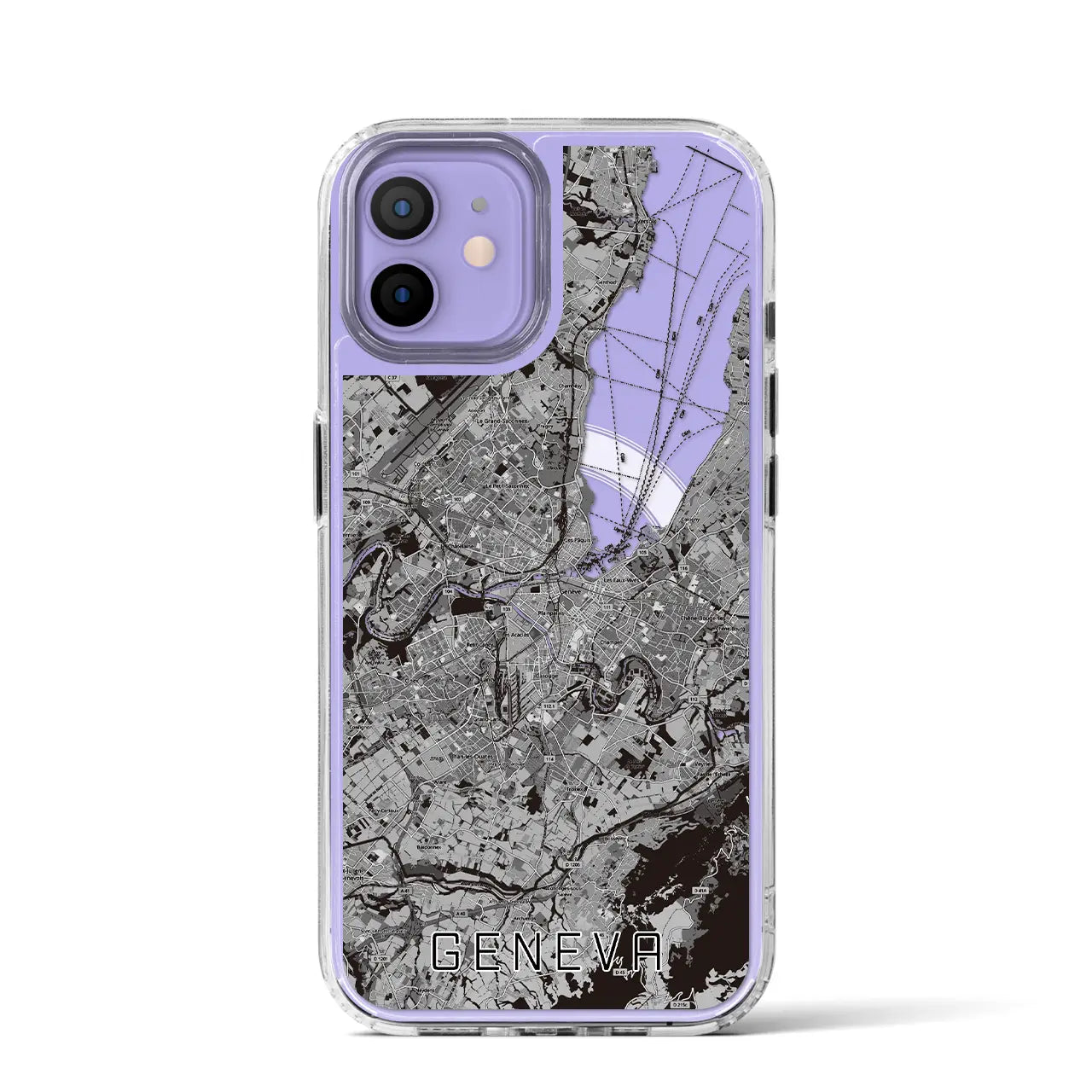 【ジュネーヴ(スイス)】地図柄iPhoneケース(MagSafeタイプ)