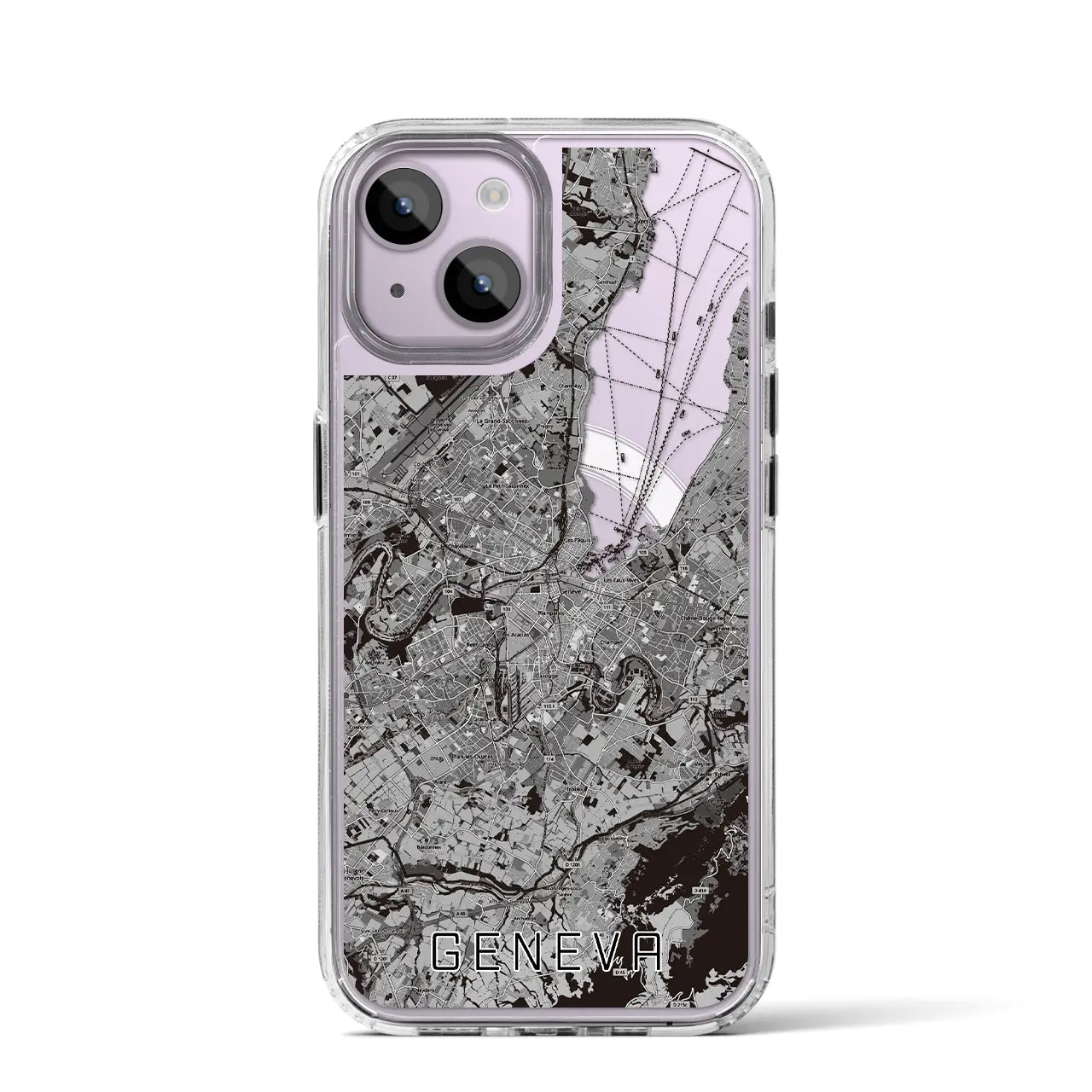 【ジュネーヴ(スイス)】地図柄iPhoneケース(MagSafeタイプ)