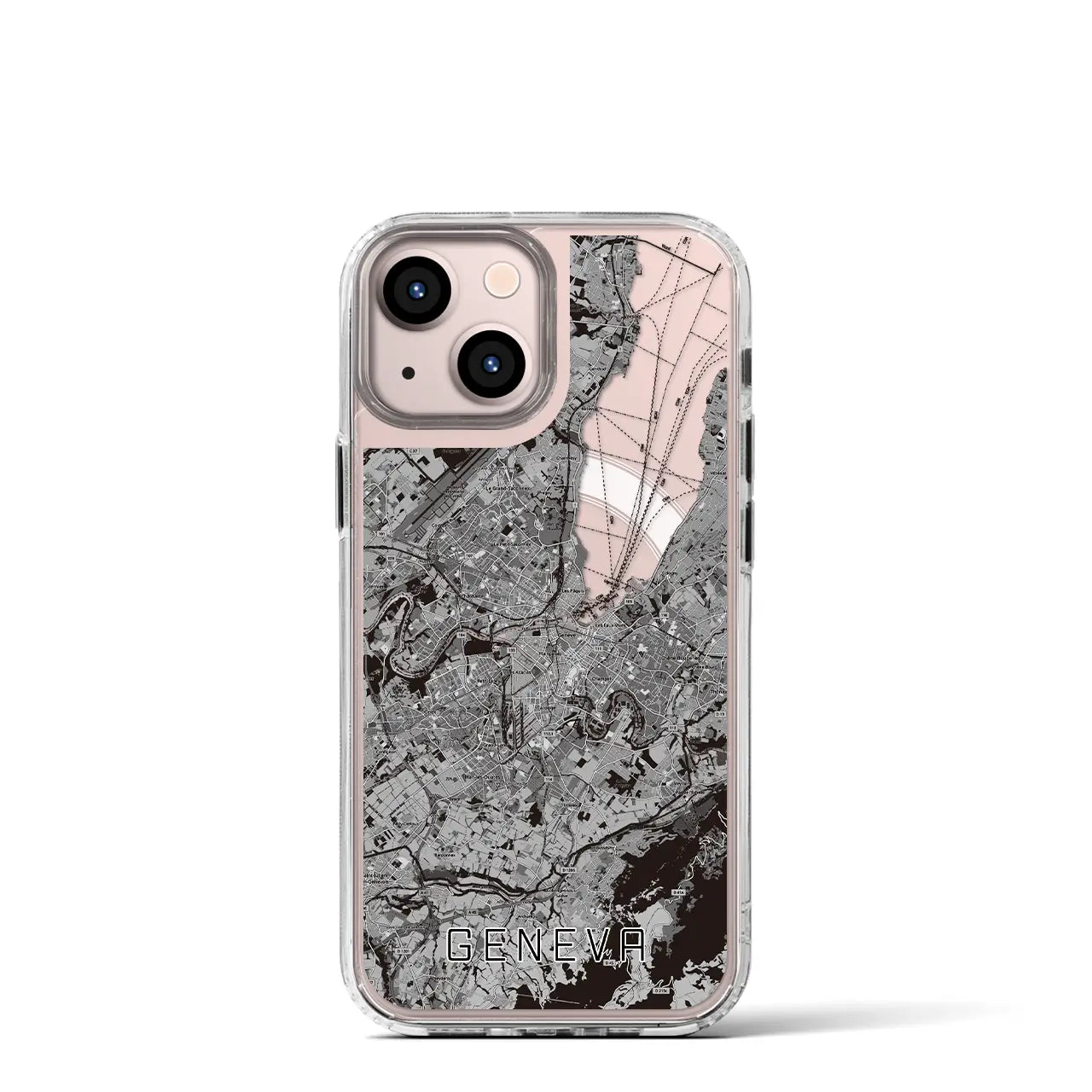 【ジュネーヴ(スイス)】地図柄iPhoneケース(MagSafeタイプ)