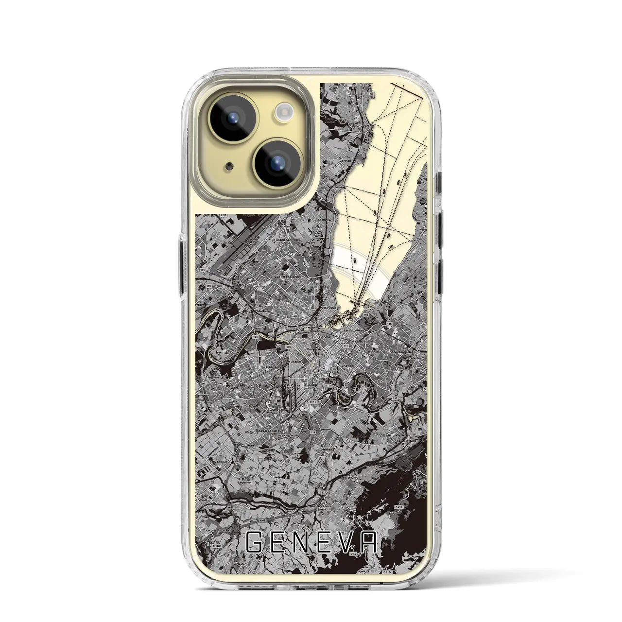 【ジュネーヴ(スイス)】地図柄iPhoneケース(MagSafeタイプ)