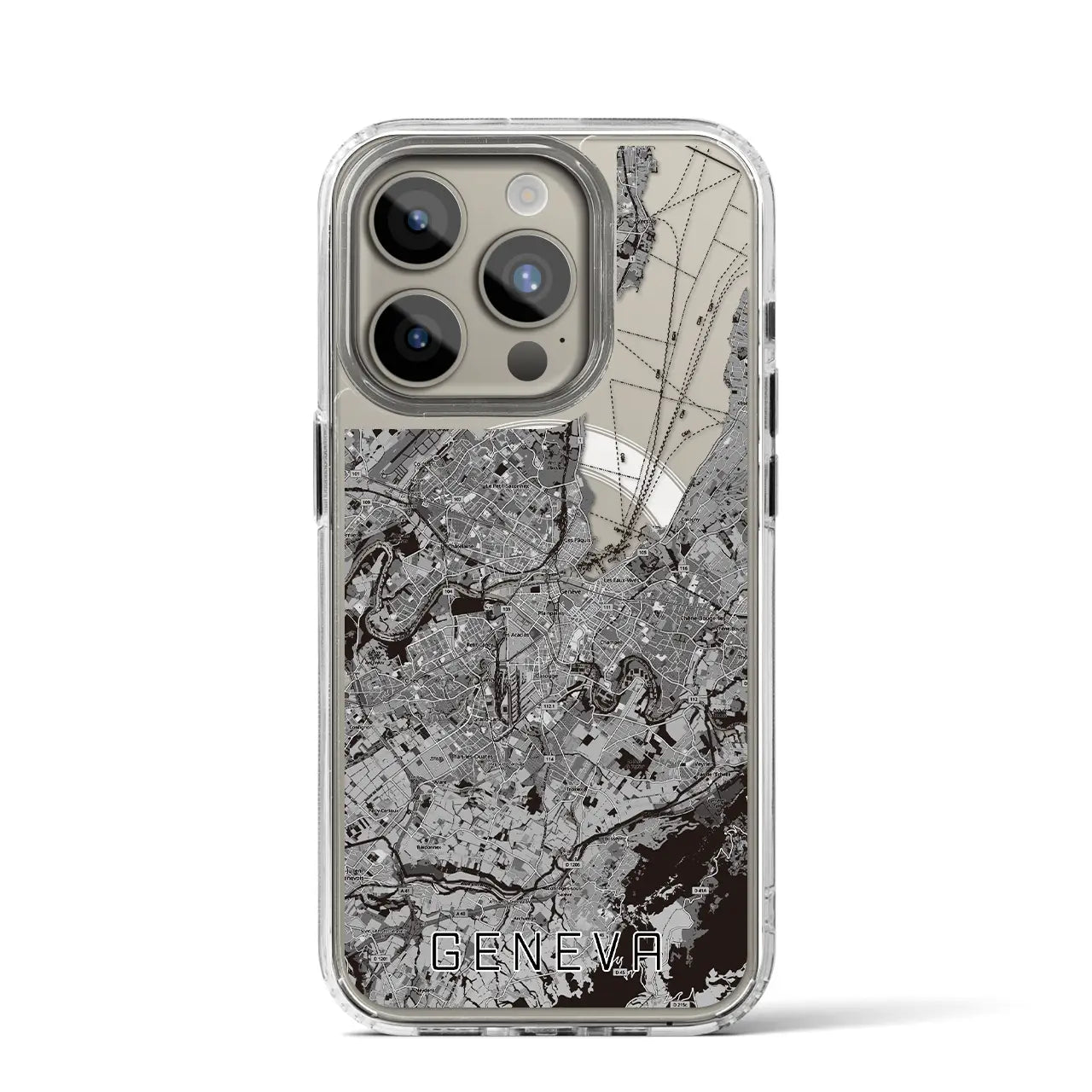 【ジュネーヴ(スイス)】地図柄iPhoneケース(MagSafeタイプ)