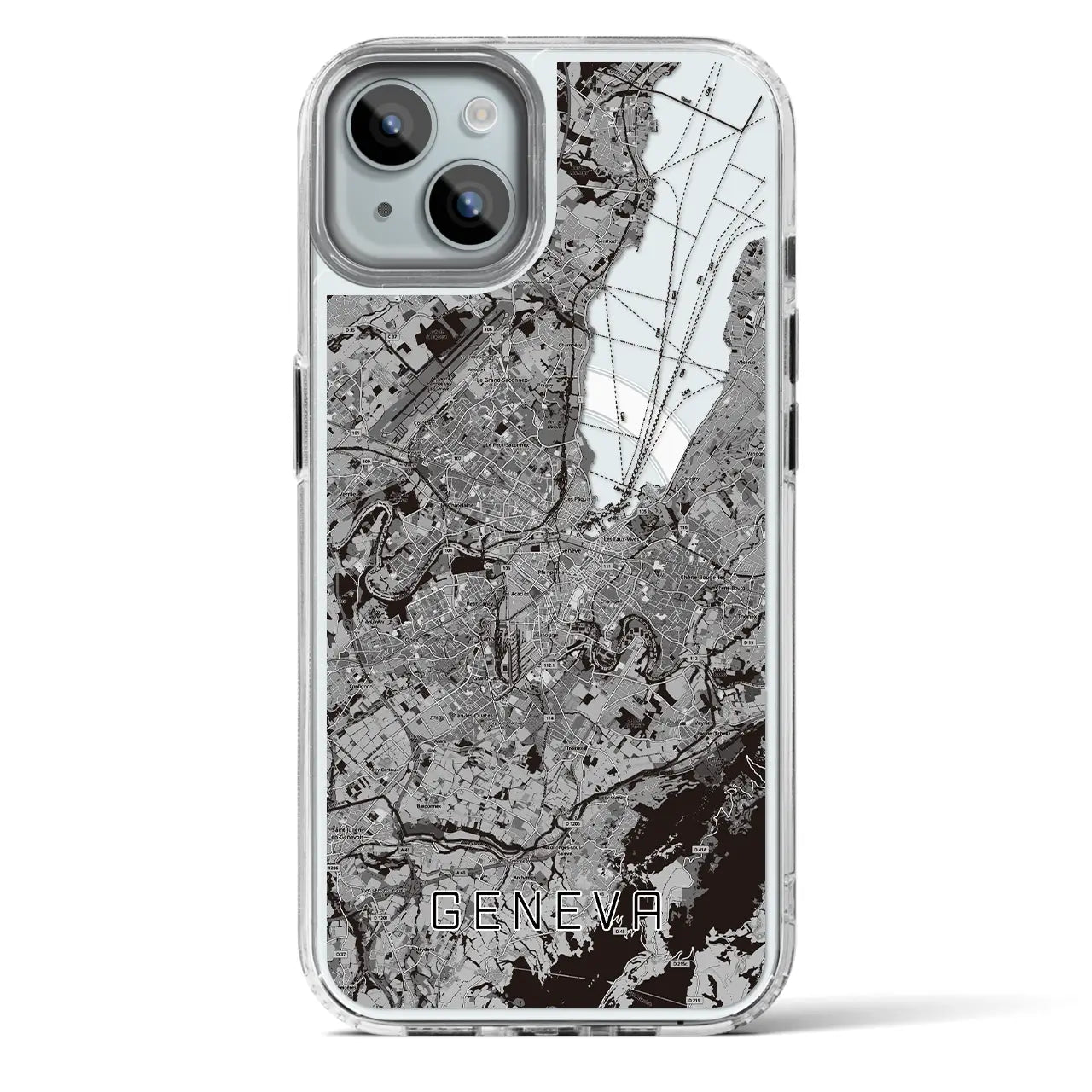 【ジュネーヴ(スイス)】地図柄iPhoneケース(MagSafeタイプ)