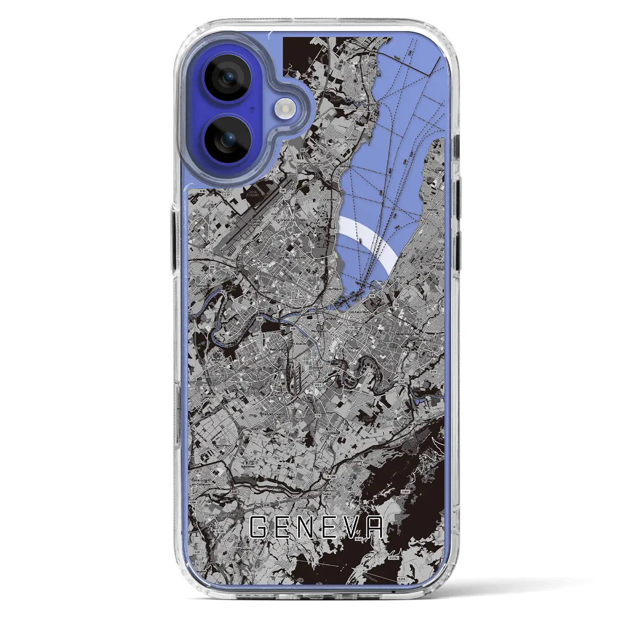 【ジュネーヴ(スイス)】地図柄iPhoneケース(MagSafeタイプ)