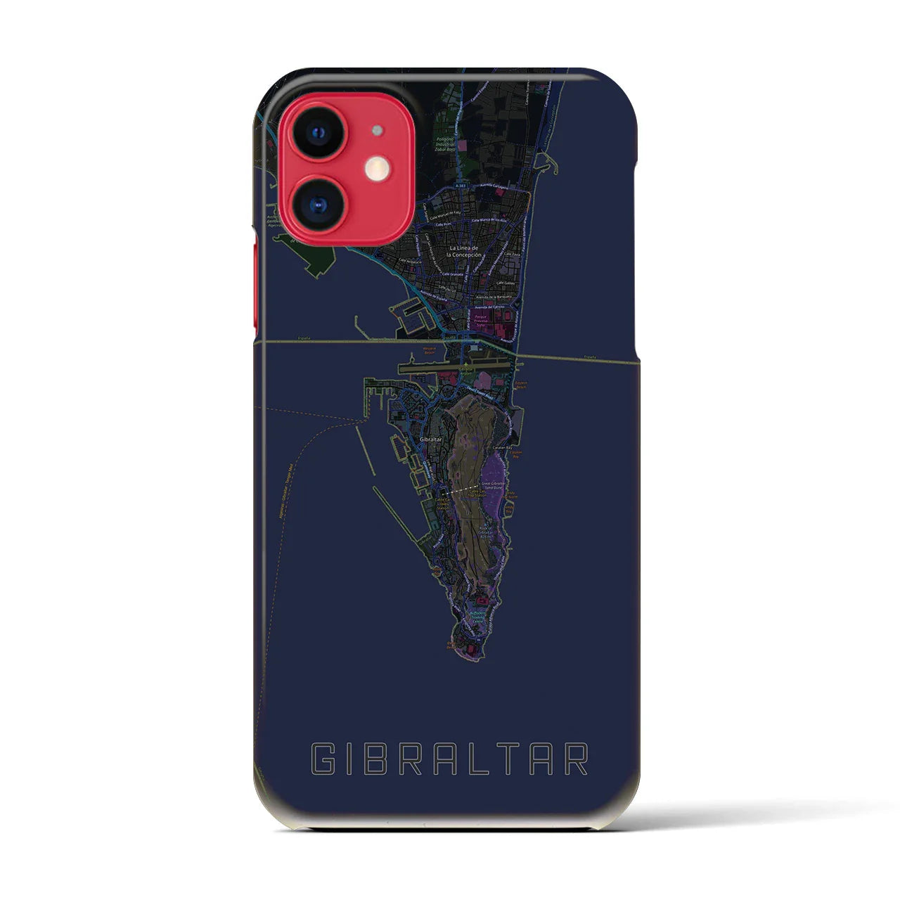 【ジブラルタル(イギリス)】地図柄iPhoneケース(バックカバータイプ)