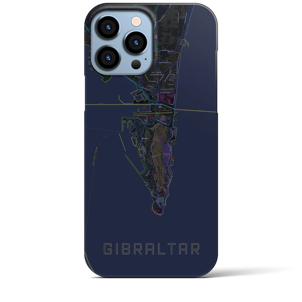【ジブラルタル(イギリス)】地図柄iPhoneケース(バックカバータイプ)