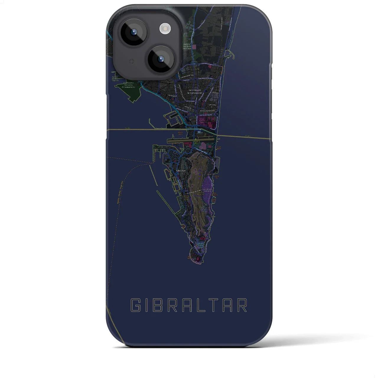 【ジブラルタル(イギリス)】地図柄iPhoneケース(バックカバータイプ)