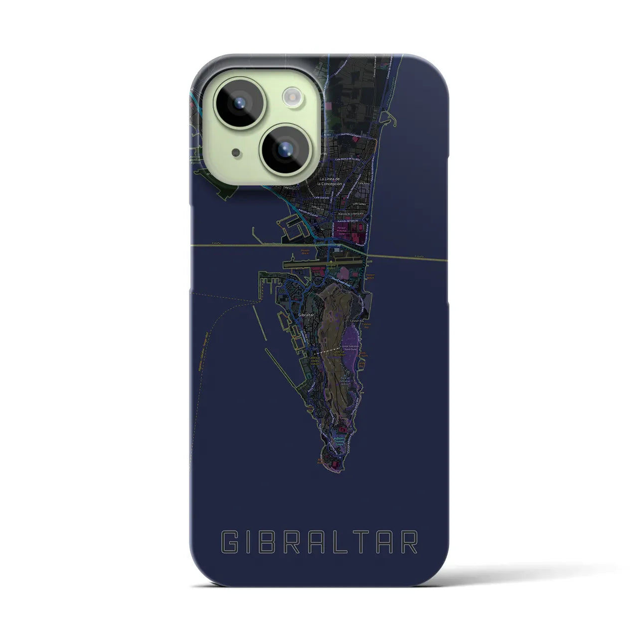 【ジブラルタル(イギリス)】地図柄iPhoneケース(バックカバータイプ)