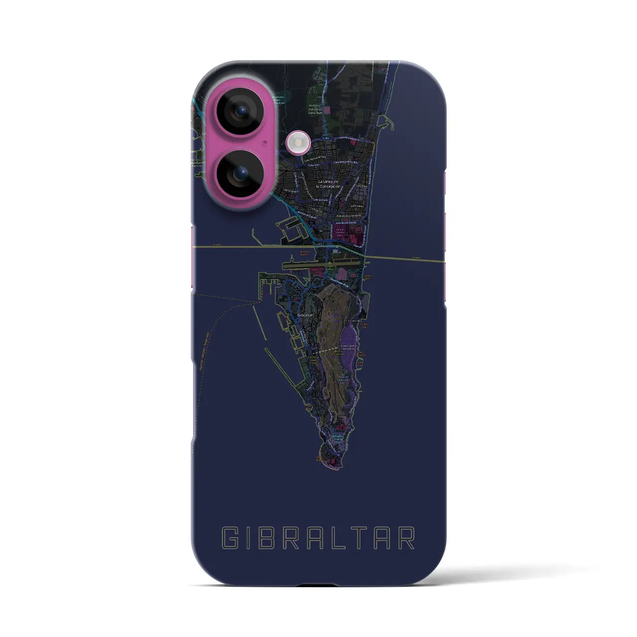 【ジブラルタル(イギリス)】地図柄iPhoneケース(バックカバータイプ)