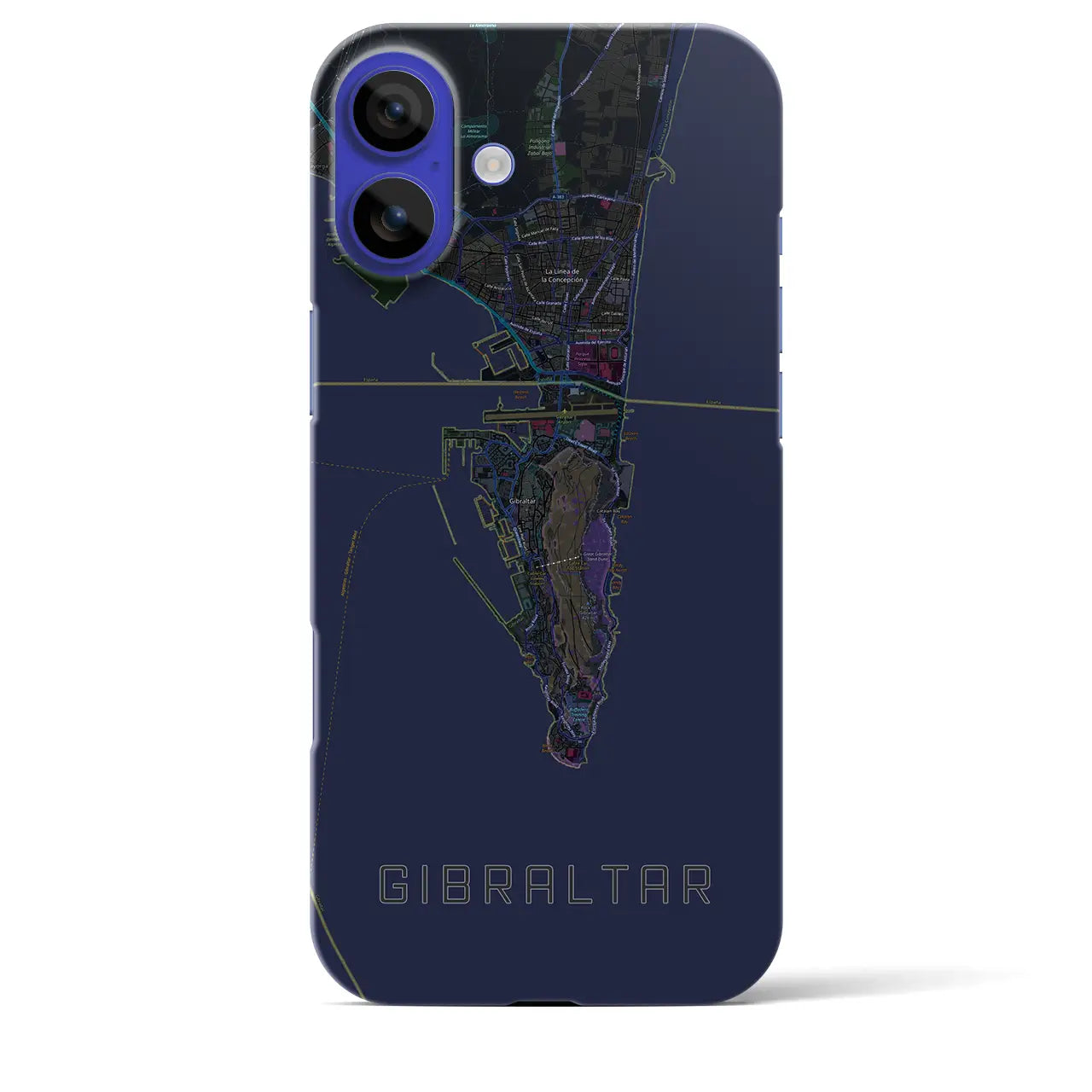 【ジブラルタル(イギリス)】地図柄iPhoneケース(バックカバータイプ)