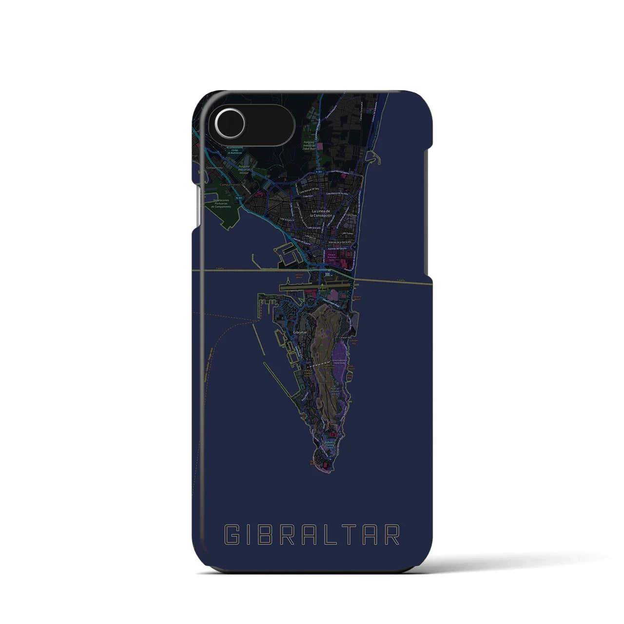 【ジブラルタル(イギリス)】地図柄iPhoneケース(バックカバータイプ)