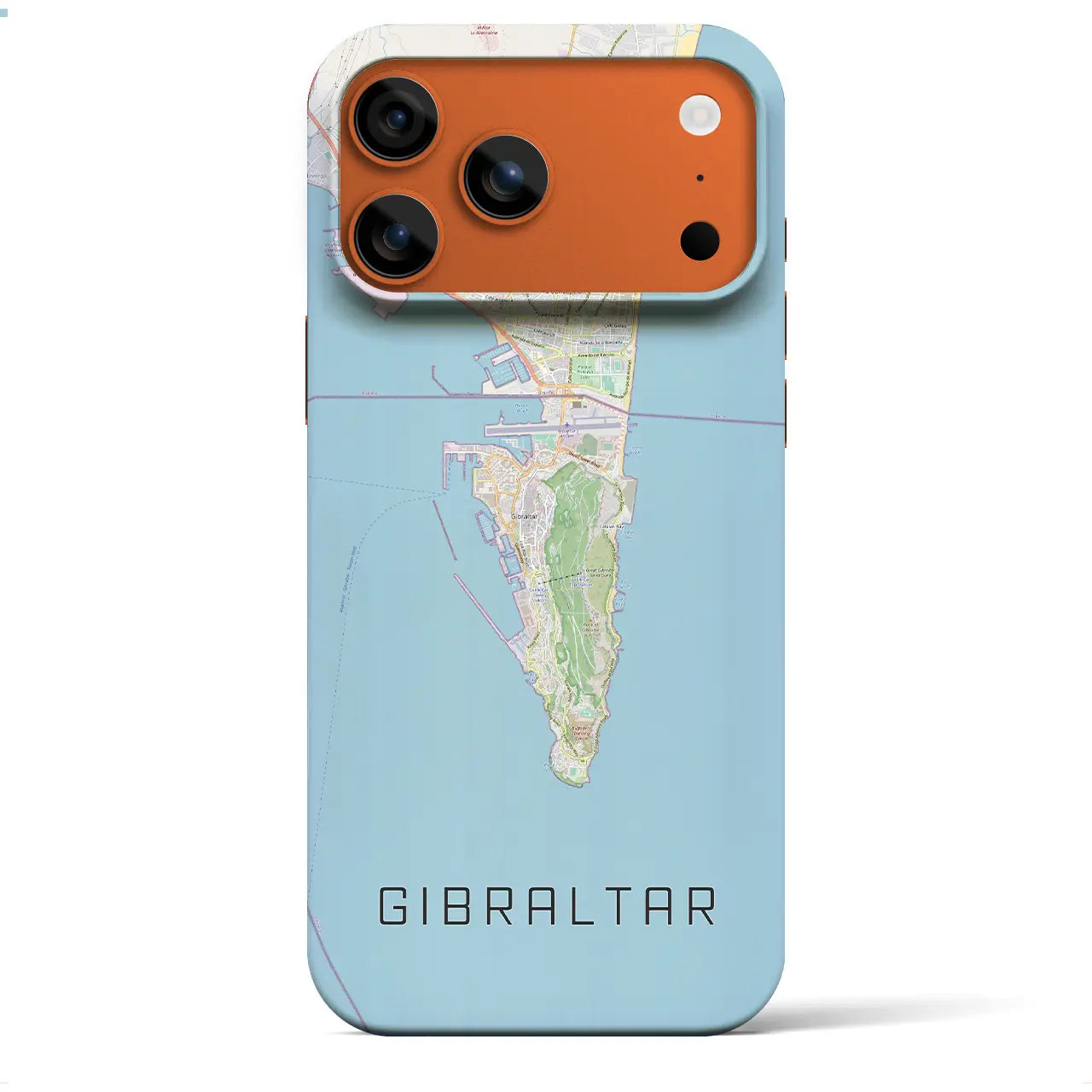 【ジブラルタル(イギリス)】地図柄iPhoneケース(バックカバータイプ)
