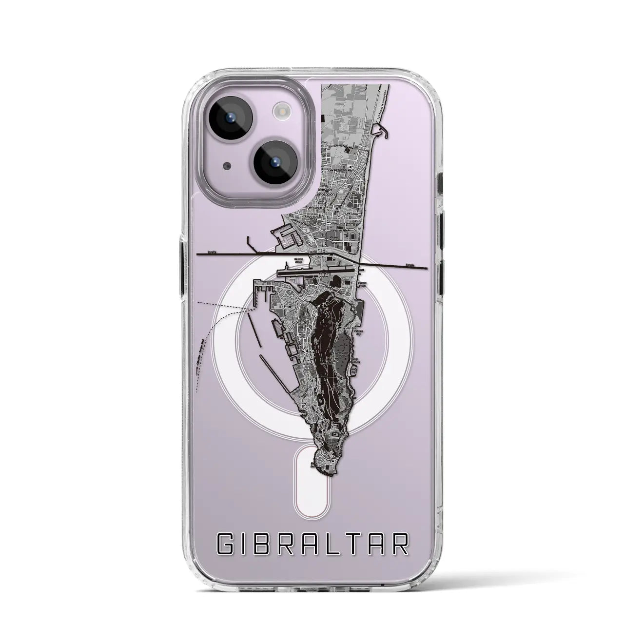 【ジブラルタル(イギリス)】地図柄iPhoneケース(MagSafeタイプ)