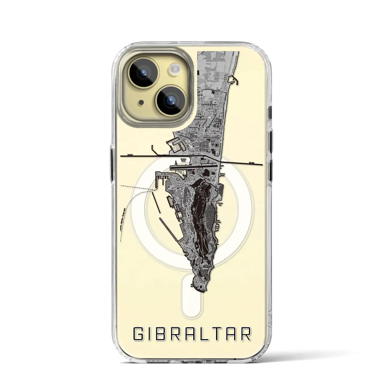 【ジブラルタル(イギリス)】地図柄iPhoneケース(MagSafeタイプ)