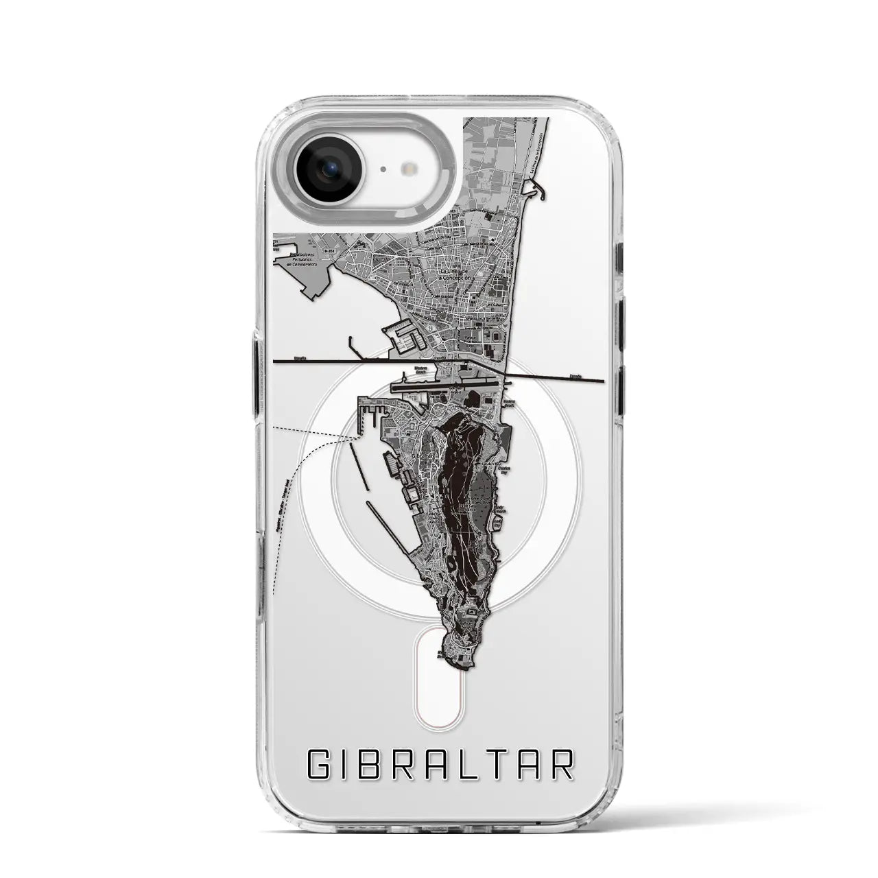【ジブラルタル(イギリス)】地図柄iPhoneケース(MagSafeタイプ)