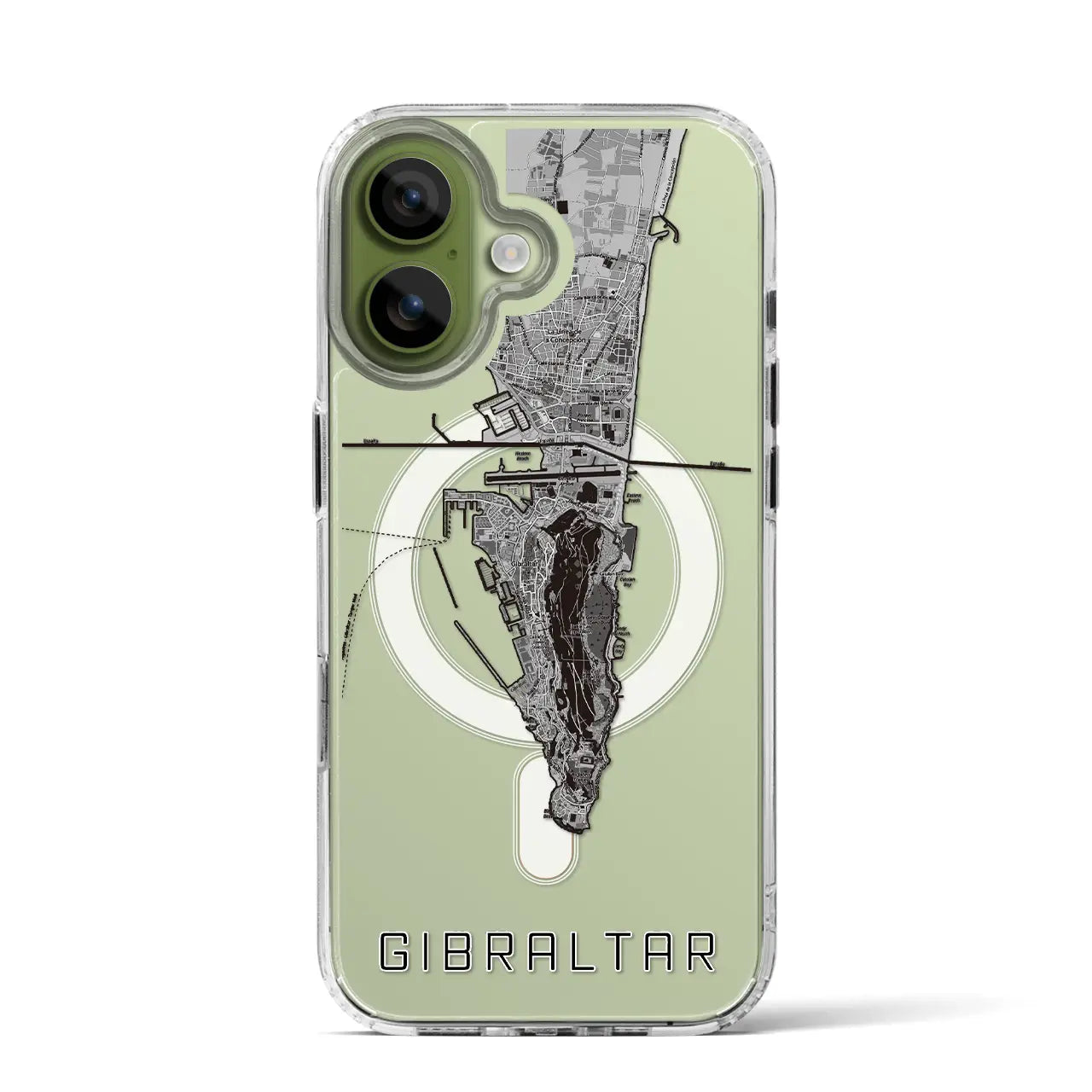 【ジブラルタル(イギリス)】地図柄iPhoneケース(MagSafeタイプ)