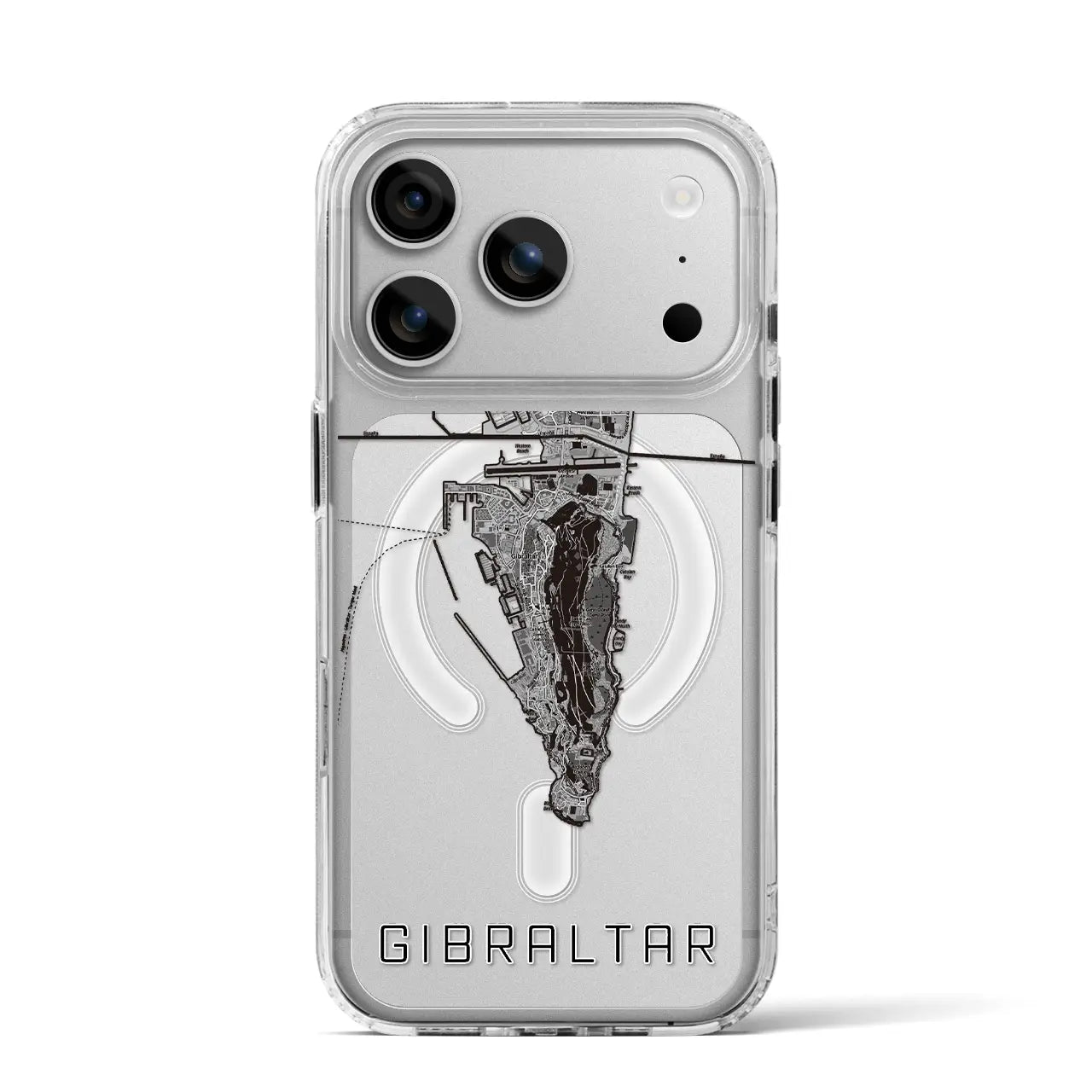 【ジブラルタル(イギリス)】地図柄iPhoneケース(MagSafeタイプ)