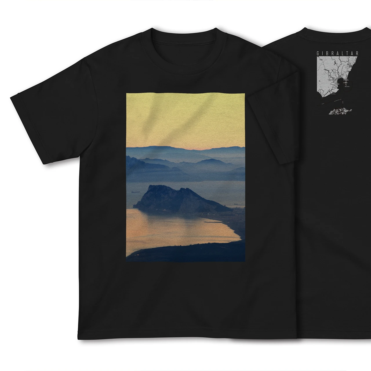 【ジブラルタル(イギリス)】Map World ハイクオリティTシャツ