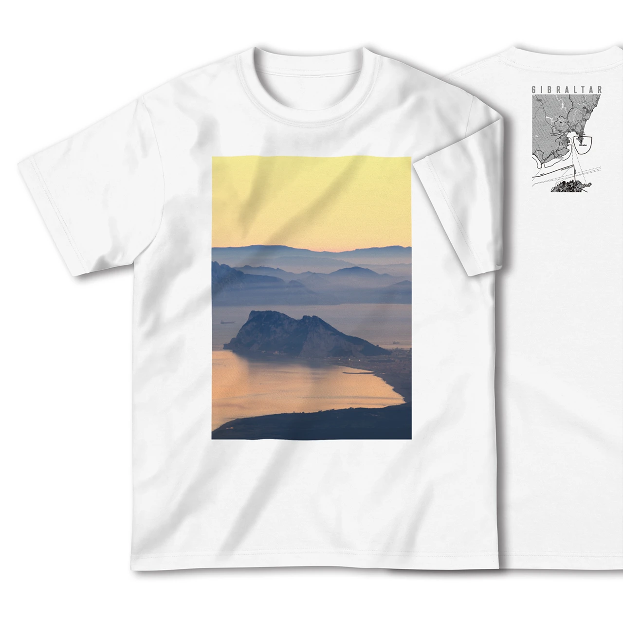 【ジブラルタル(イギリス)】Map World ハイクオリティTシャツ