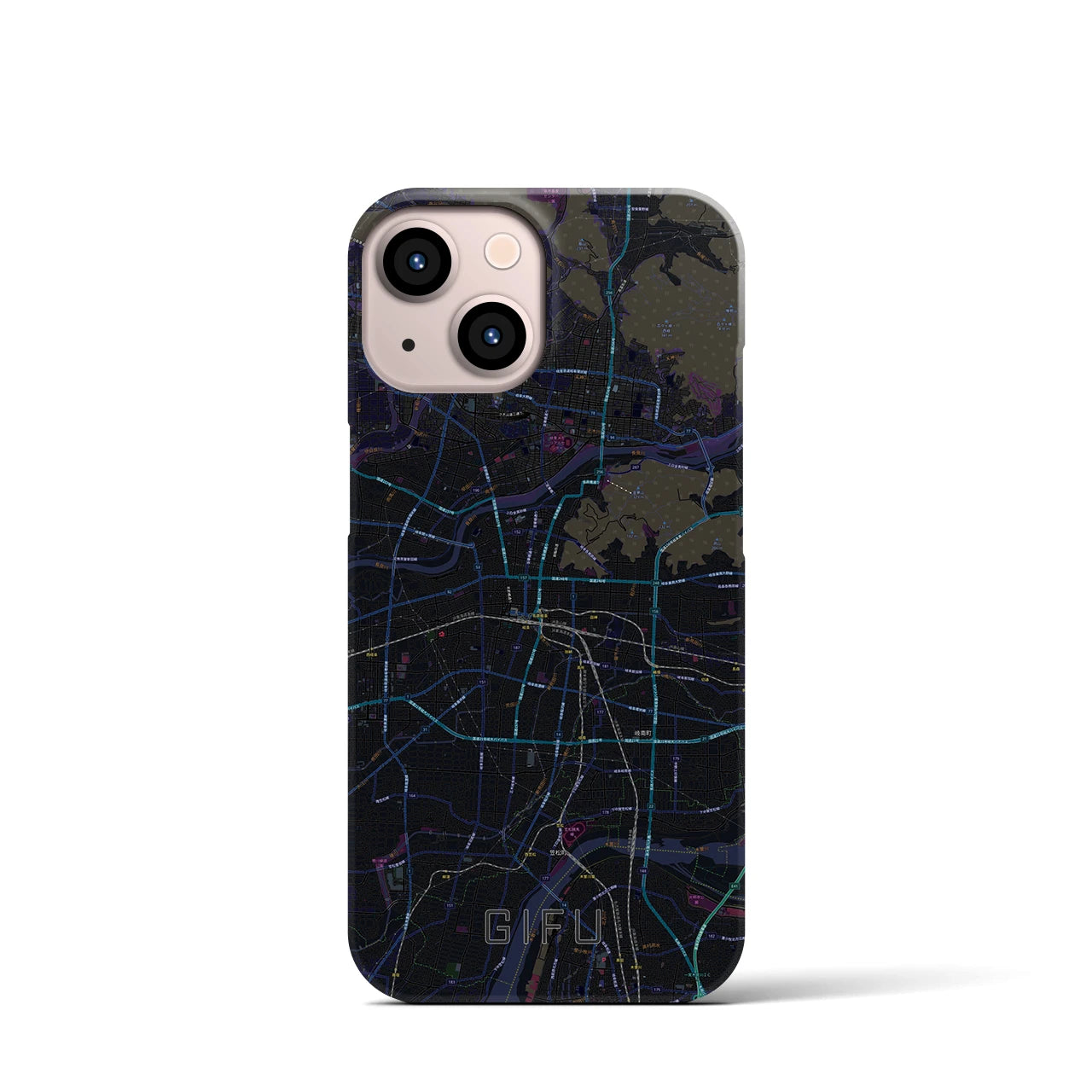 【岐阜(岐阜県)】地図柄iPhoneケース(バックカバータイプ)