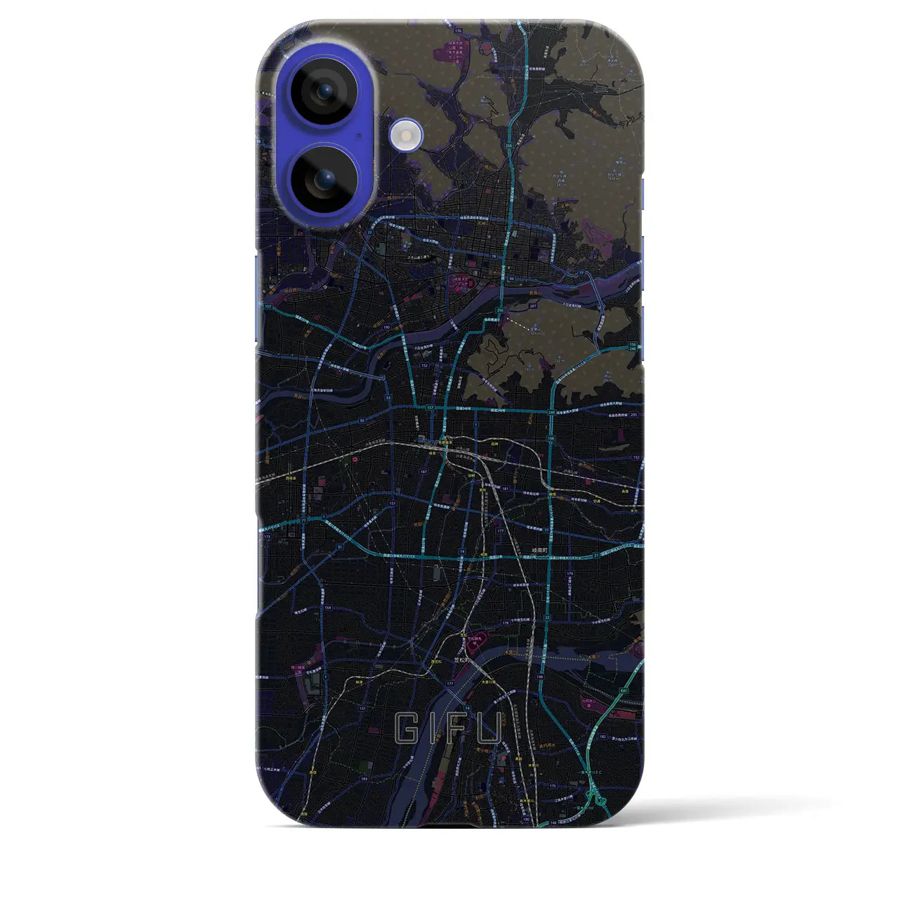 【岐阜(岐阜県)】地図柄iPhoneケース(バックカバータイプ)