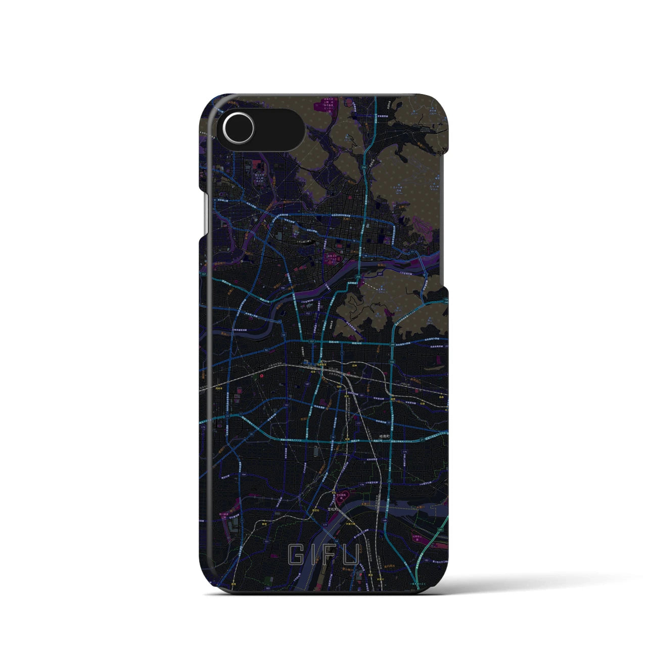 【岐阜(岐阜県)】地図柄iPhoneケース(バックカバータイプ)