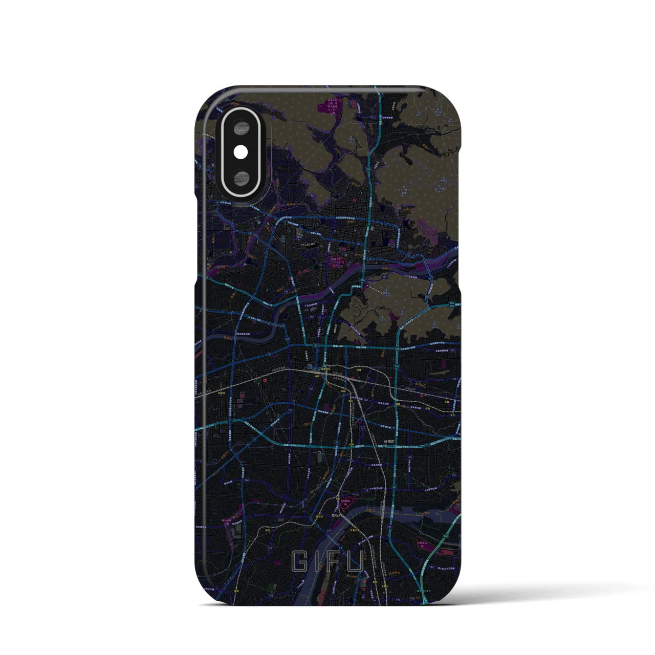 【岐阜(岐阜県)】地図柄iPhoneケース(バックカバータイプ)