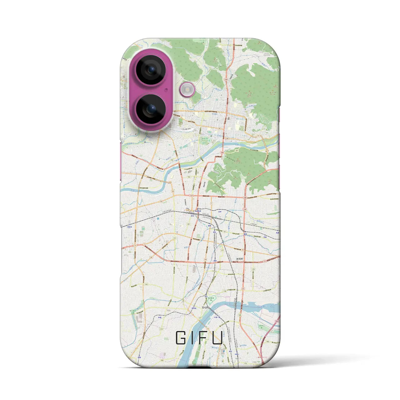 【岐阜(岐阜県)】地図柄iPhoneケース(バックカバータイプ)