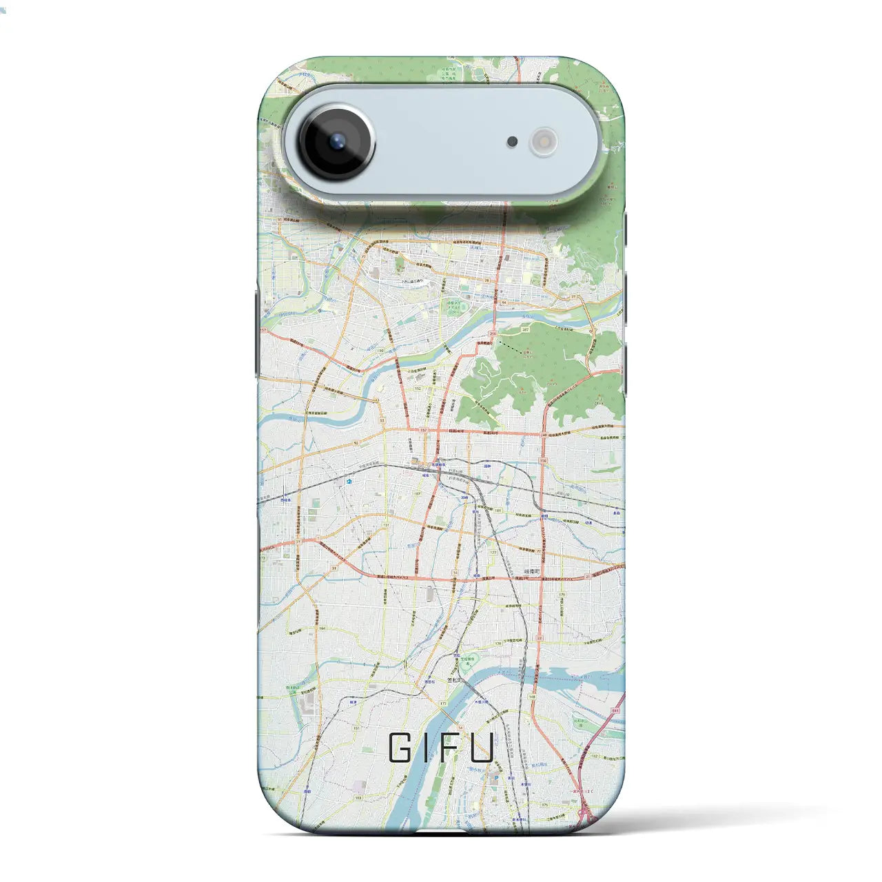 【岐阜(岐阜県)】地図柄iPhoneケース(バックカバータイプ)ブラック・iPhone 17 Pro Max 用