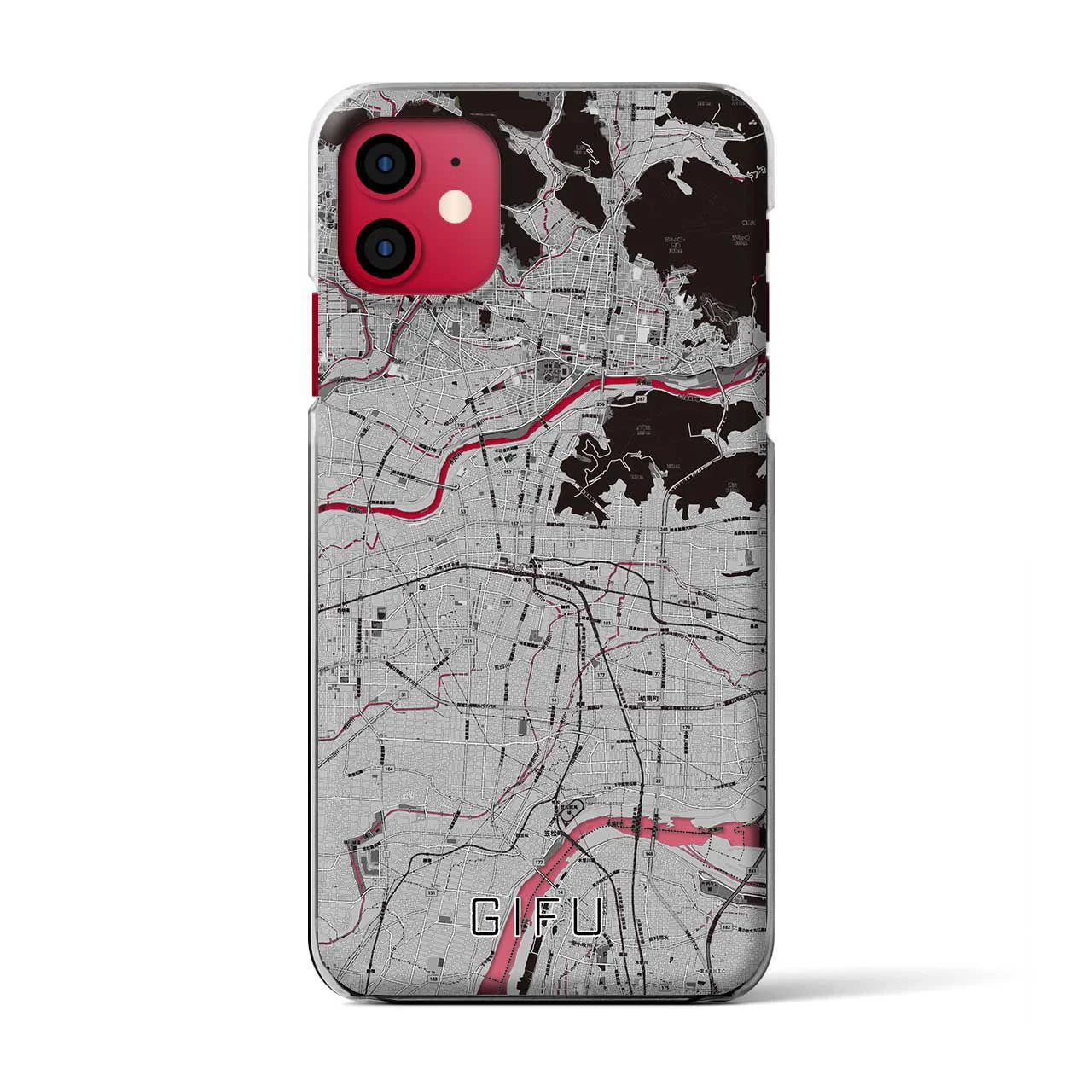 【岐阜(岐阜県)】地図柄iPhoneケース(クリアタイプ)
