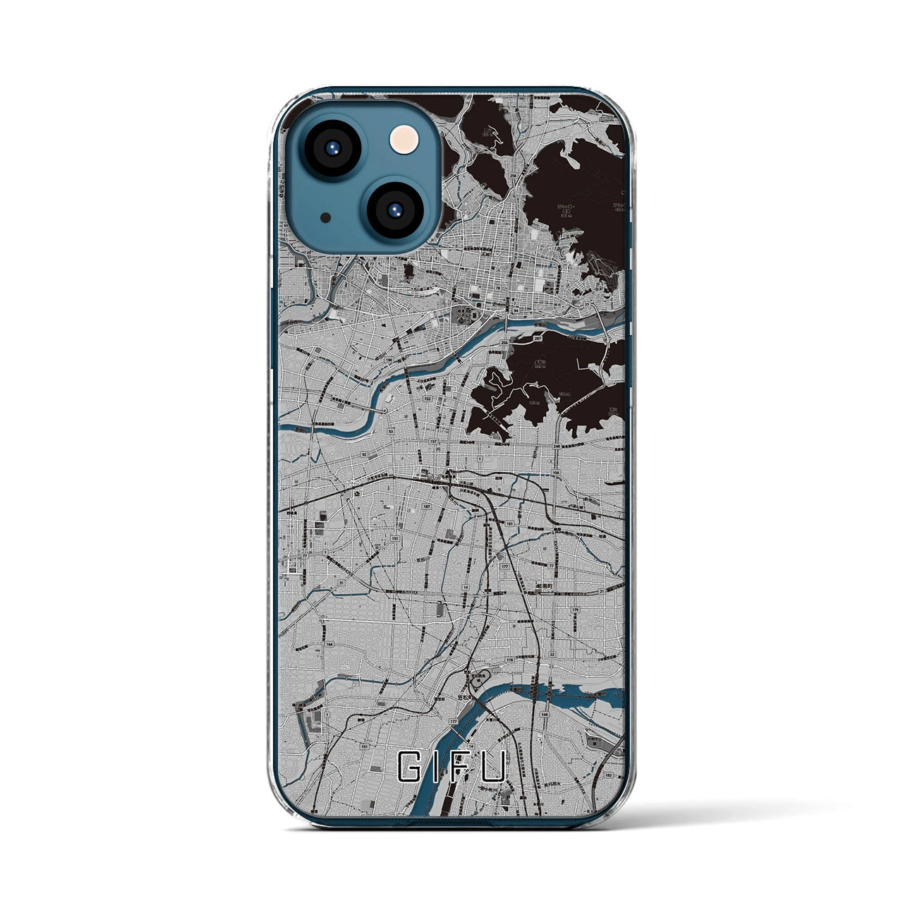 【岐阜(岐阜県)】地図柄iPhoneケース(クリアタイプ)