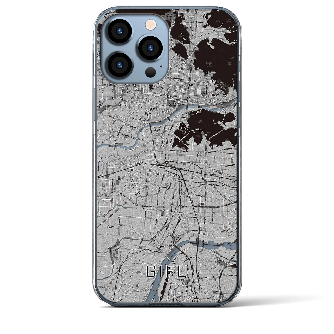 【岐阜(岐阜県)】地図柄iPhoneケース(クリアタイプ)