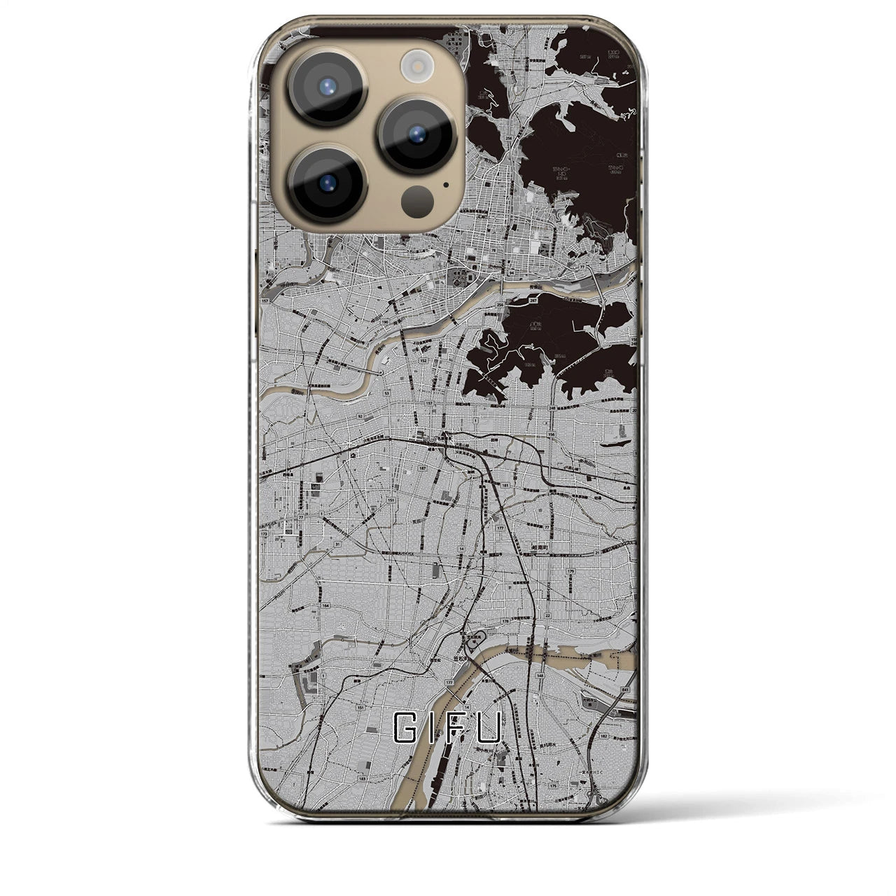 【岐阜(岐阜県)】地図柄iPhoneケース(クリアタイプ)